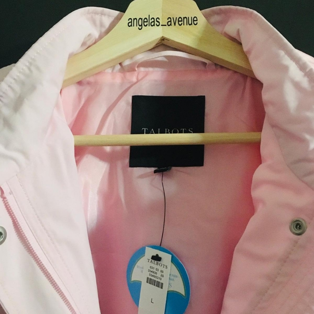 Talbots Drawcord RAINCOAT Delicate Rose Water Resistant - Picture 8 of 11